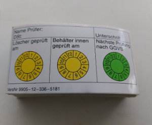 Prüfplakette 18 x, für Feuerlöscher